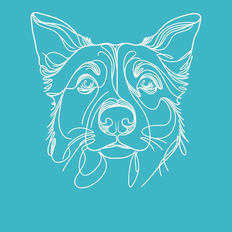 Line Art Australischer Treibhund