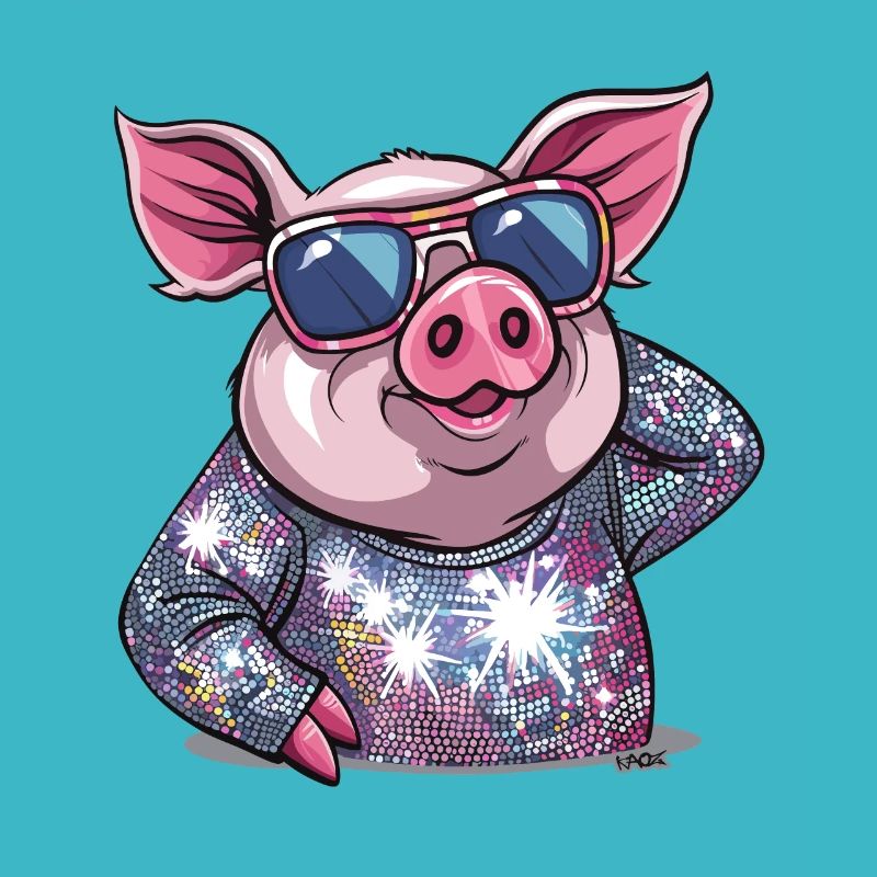 Cochon de danse disco scintillante Diva