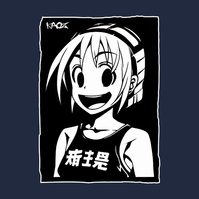 Fröhliches Anime-Mädchen