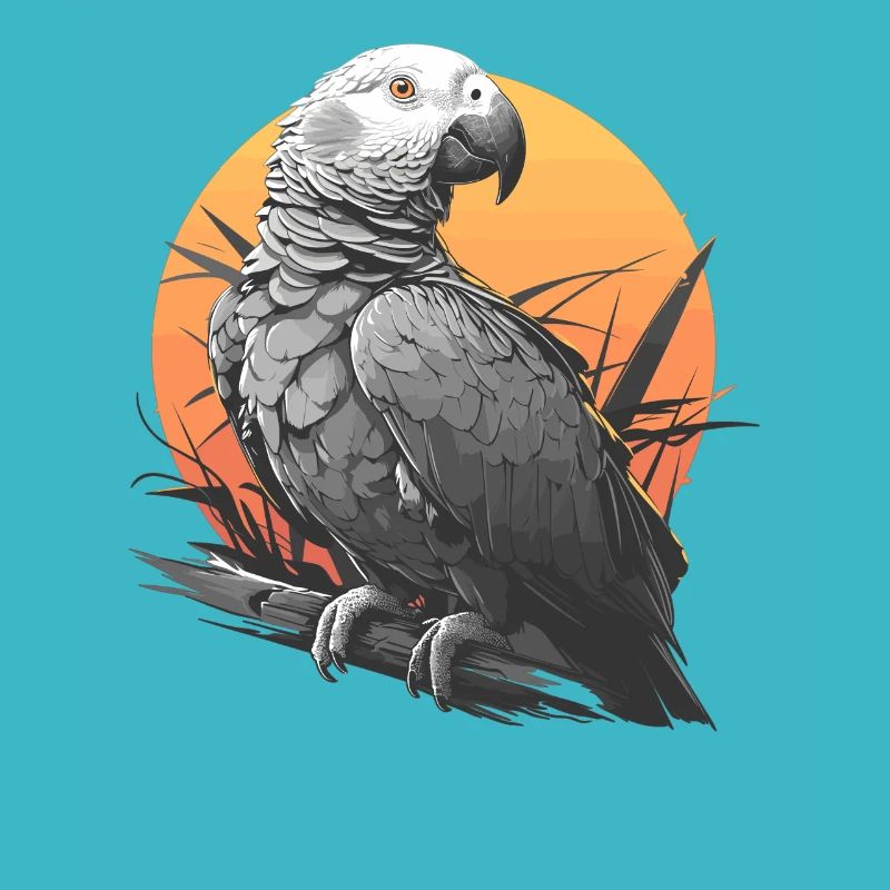 Perroquets gris d’Afrique