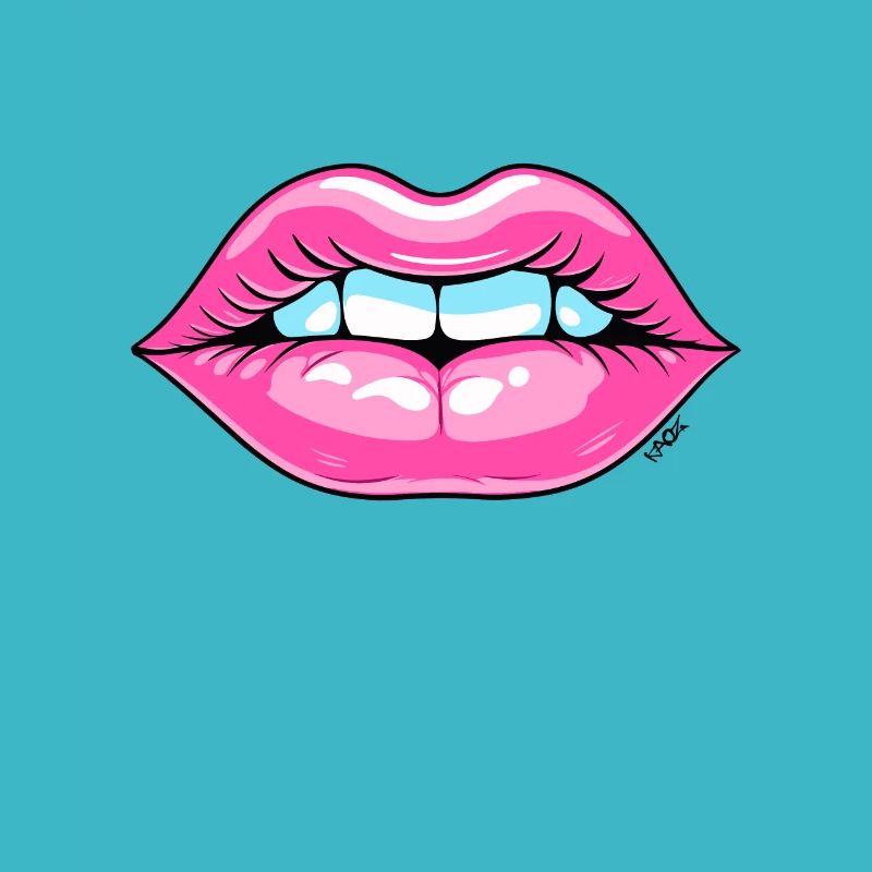 Ein Mund mit rosigen Lippen wie ein Kuss