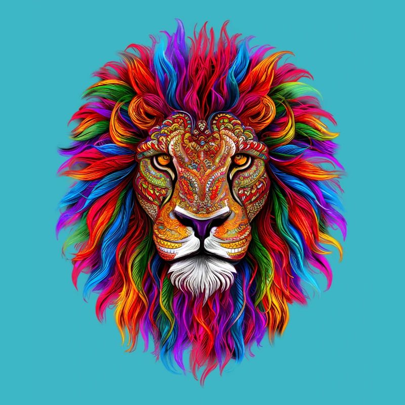 Psychedelischer Löwe