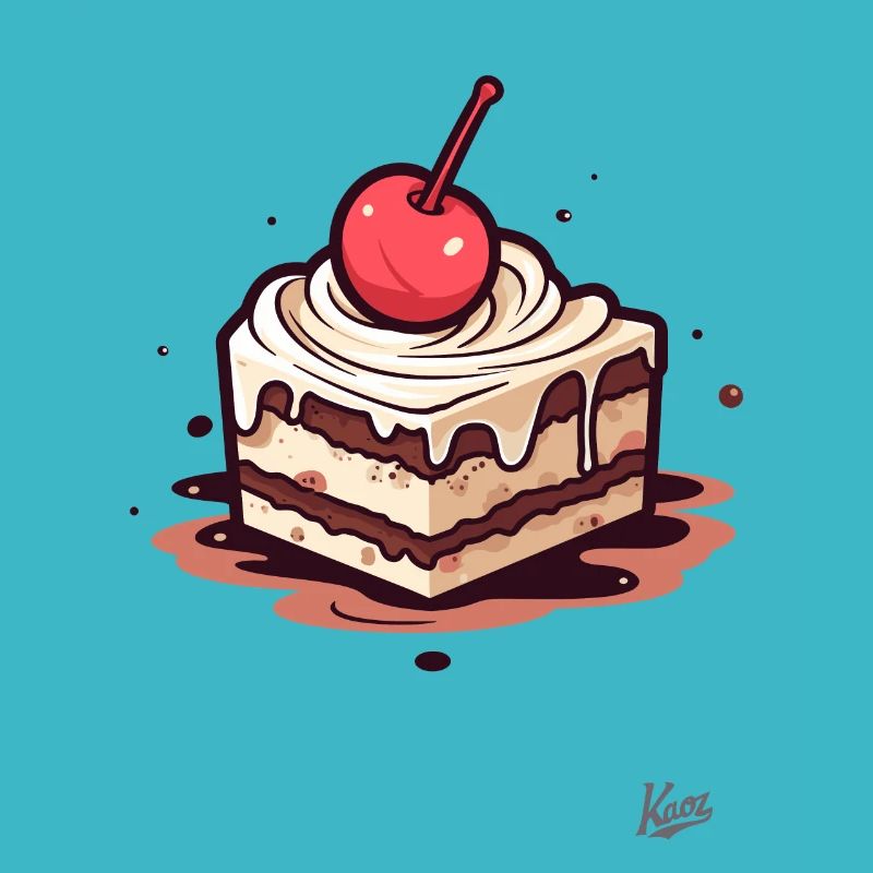 Chocolate nut cake with cherry on top