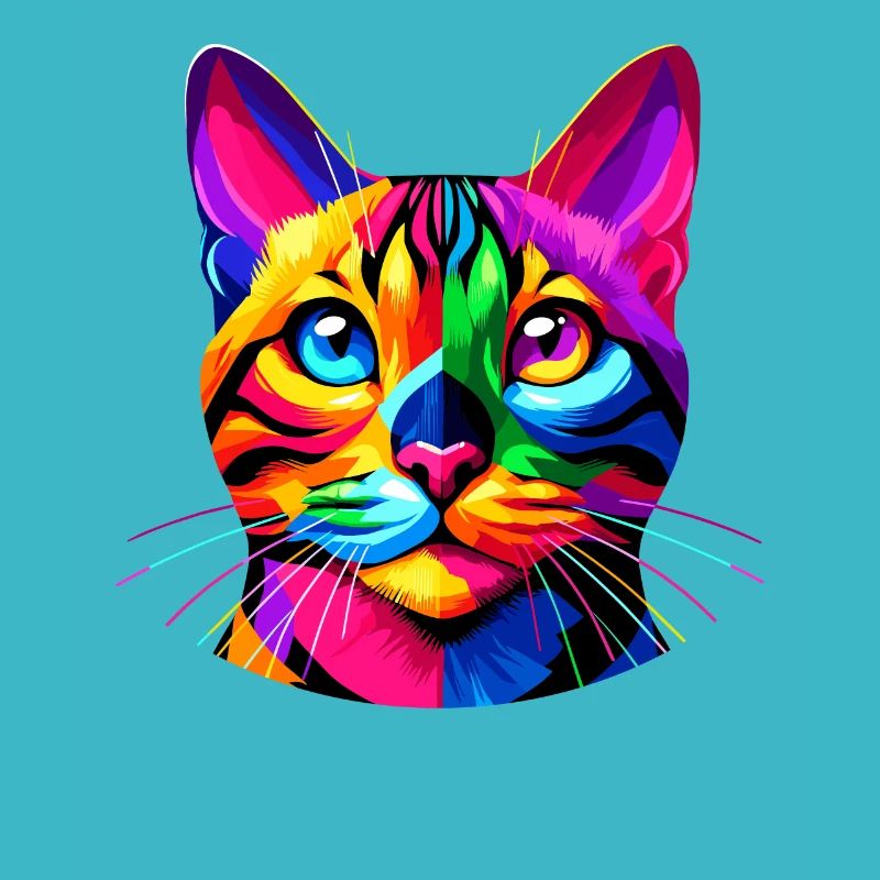 Colorful Pop Art Bengal Cat
