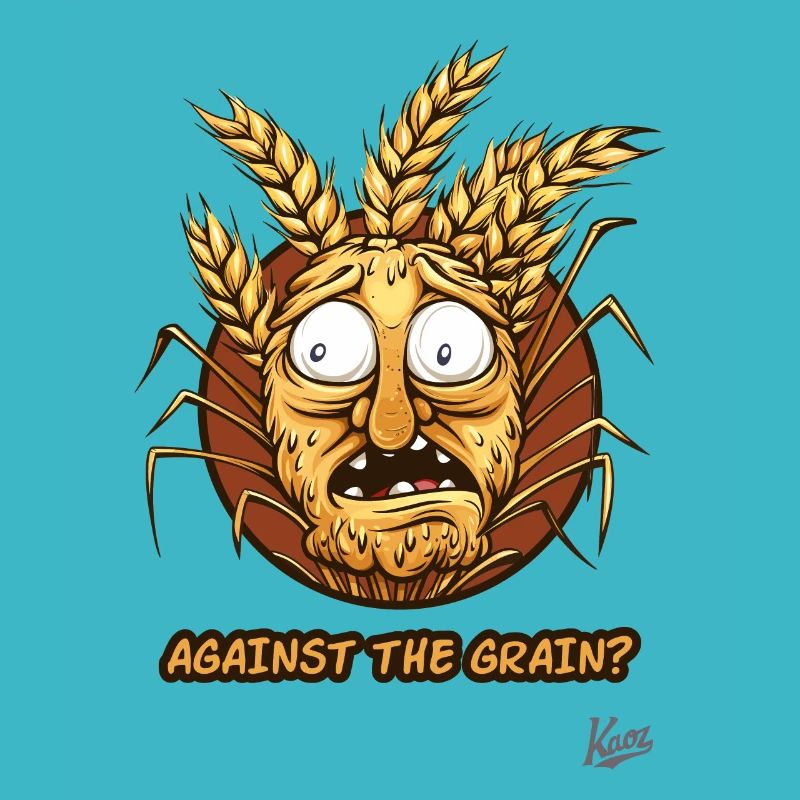 À contre-courant : Visage de grain de dessin animé