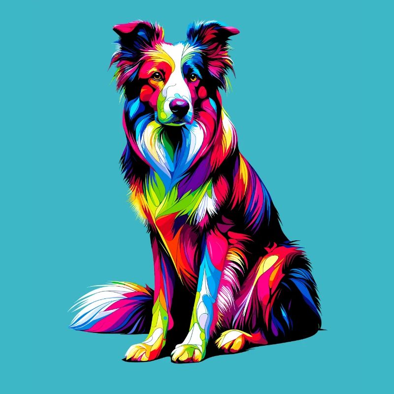 Bunte Pop Art Border Collie Border Collies