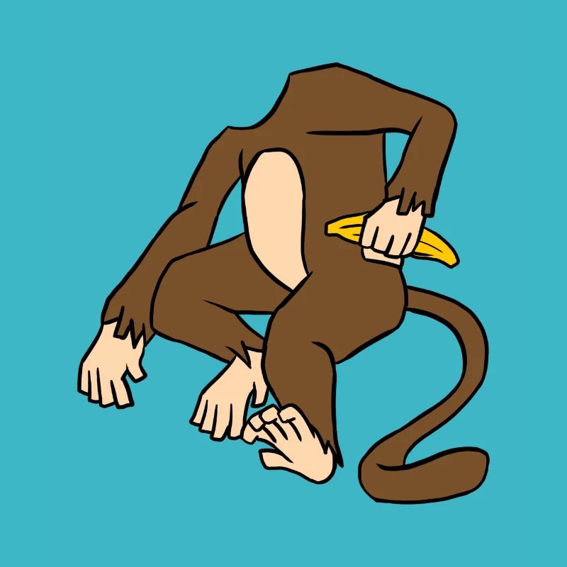Corps de singe tenant une banane drôle de singe primate
