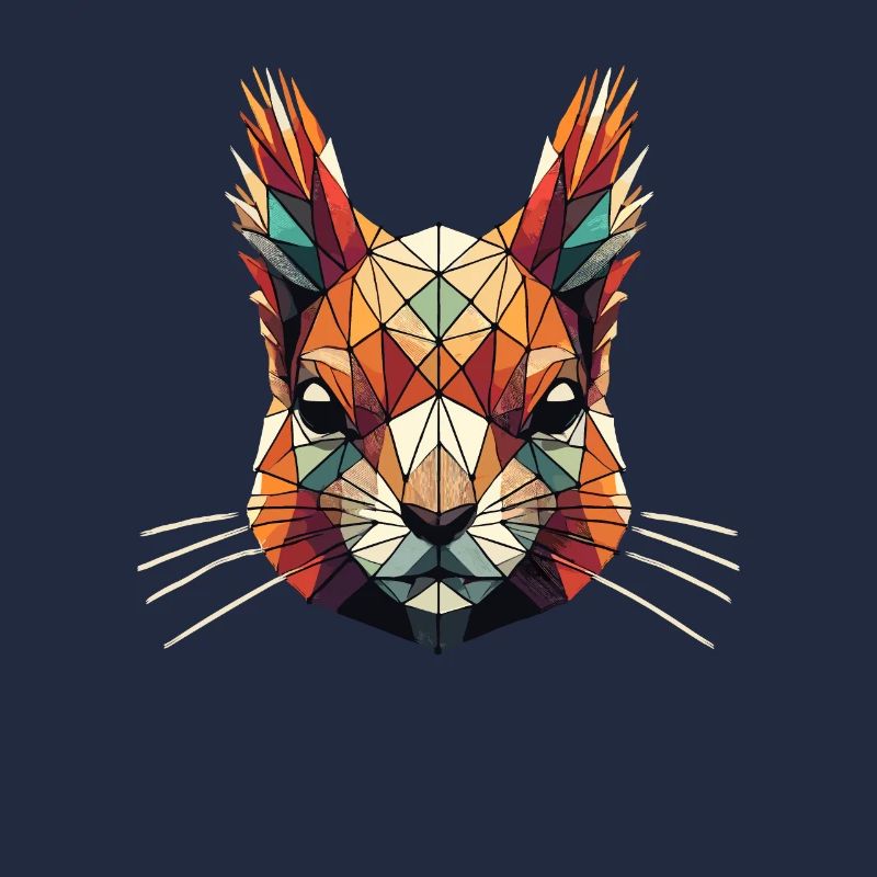 Geometric Art Red Squirrel Squirrels