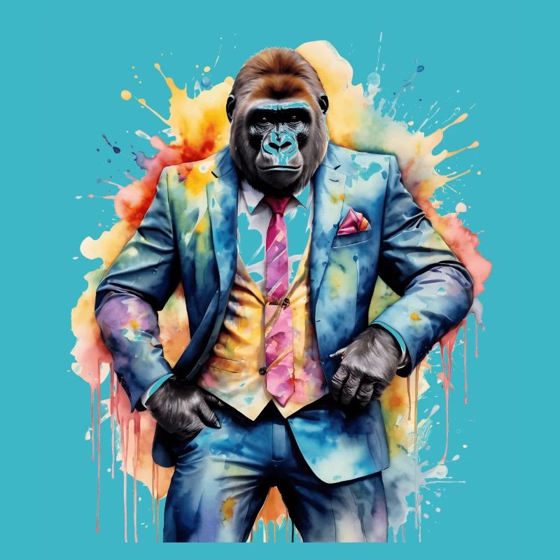 Costume de gorille singe Imprimé de conception d’animaux colorés