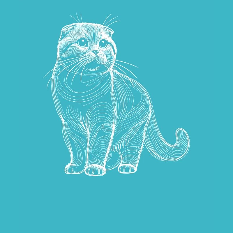 Line Art Scottish Fold Cat Scottish Folds Coupari