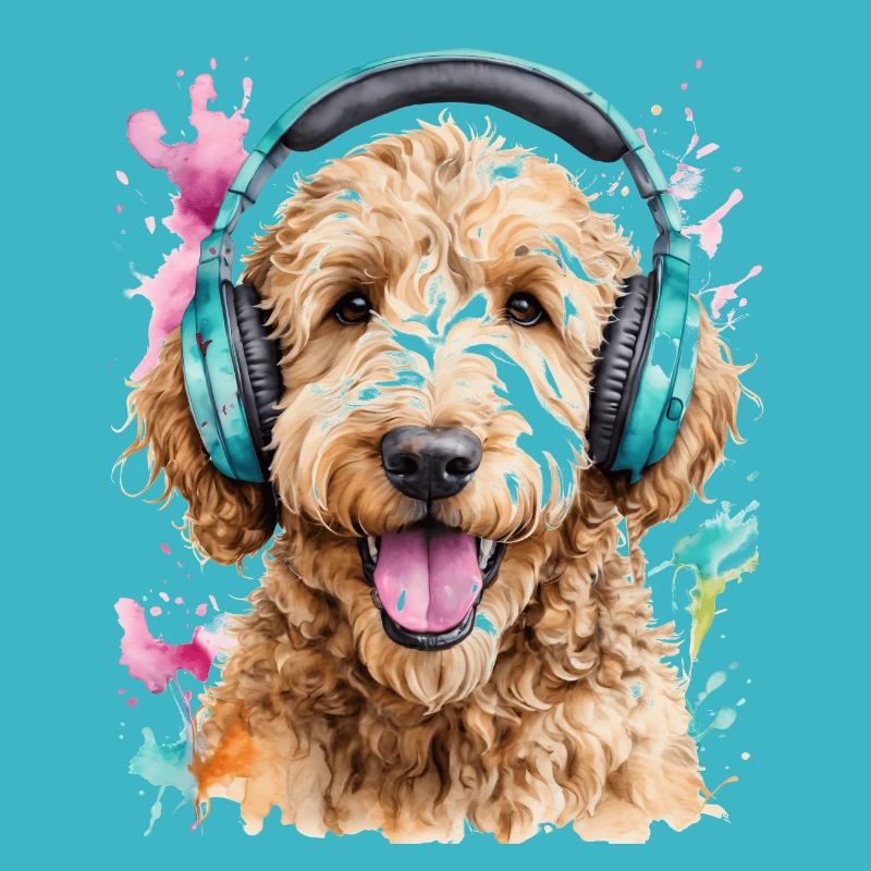 Goldendoodle Kopfhörer Hund Tier Design Print