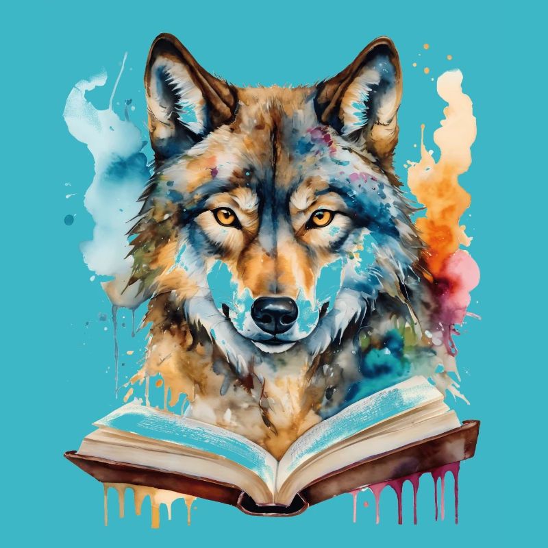 Livre de lecture loup Imprimé de conception animale colorée