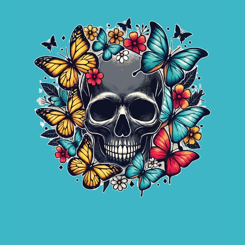 Conception de papillon de crâne