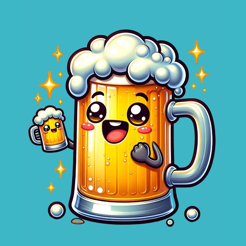 Chope à bière joyeuse avec couronne en mousse
