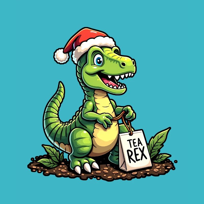 Tea Rex Weihnachten Weihnachtsmann Mütze
