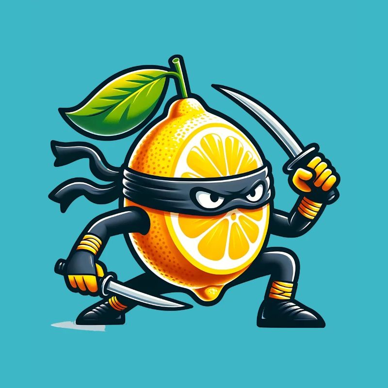Zitrone Ninja Mit Samurai-Schwert