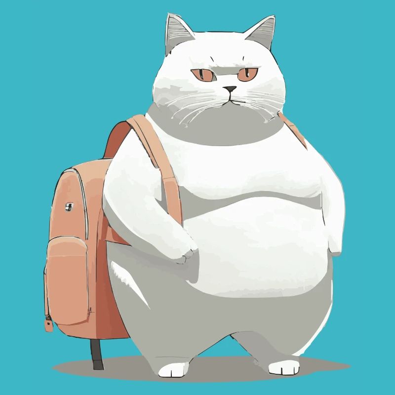 Kater mit Schulranzen
