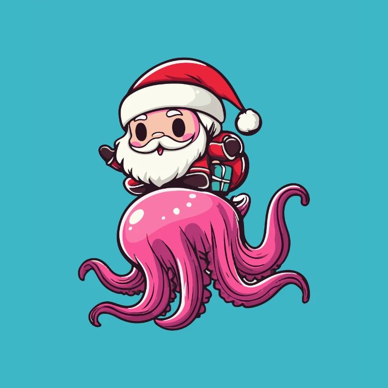 Qualle Weihnachtsmann Cartoon