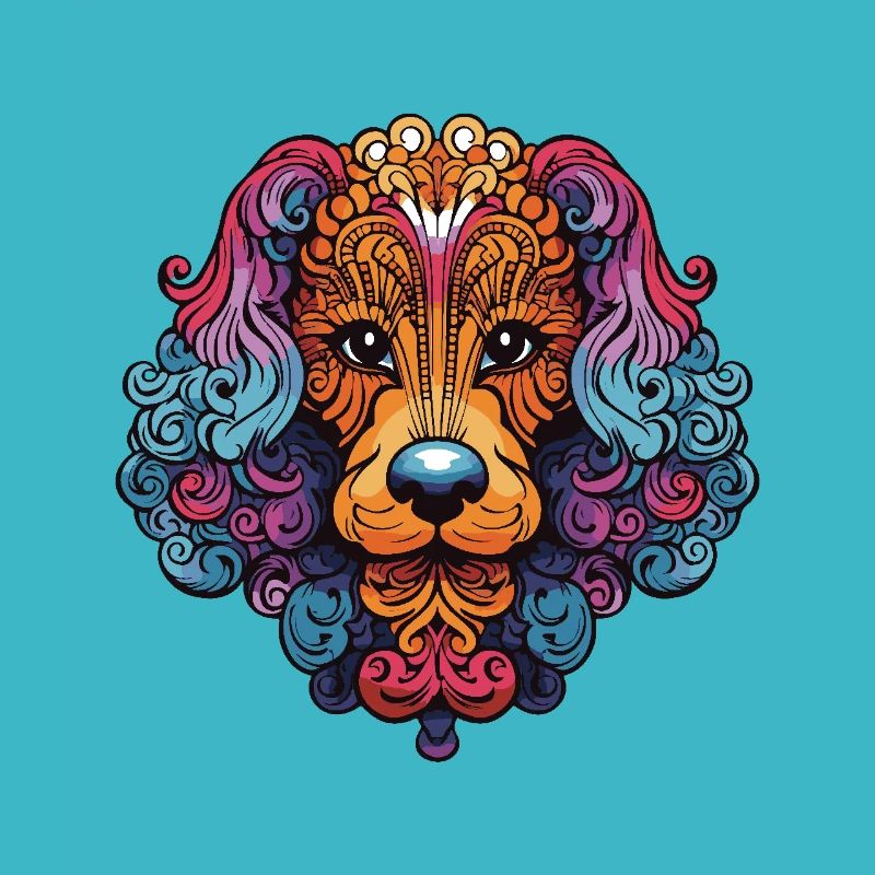 Poodle Dog Portrait Head