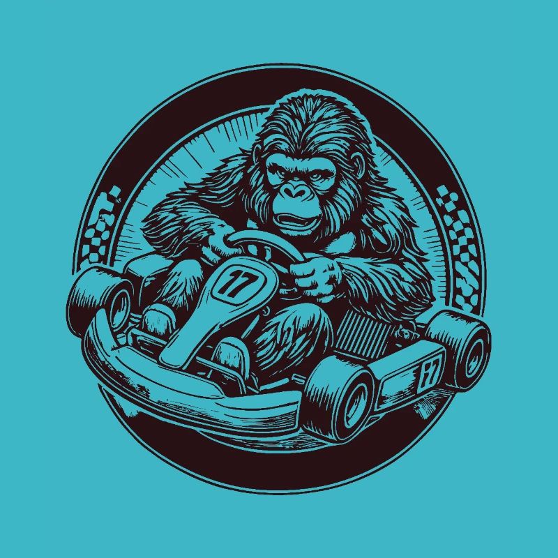 Gorille dans l’aventure de course rétro Go-Kart