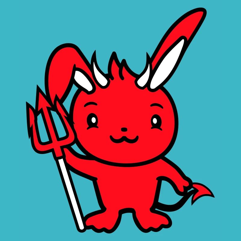 Bunny Devil Demon Evil Satan Hell Trident Costume