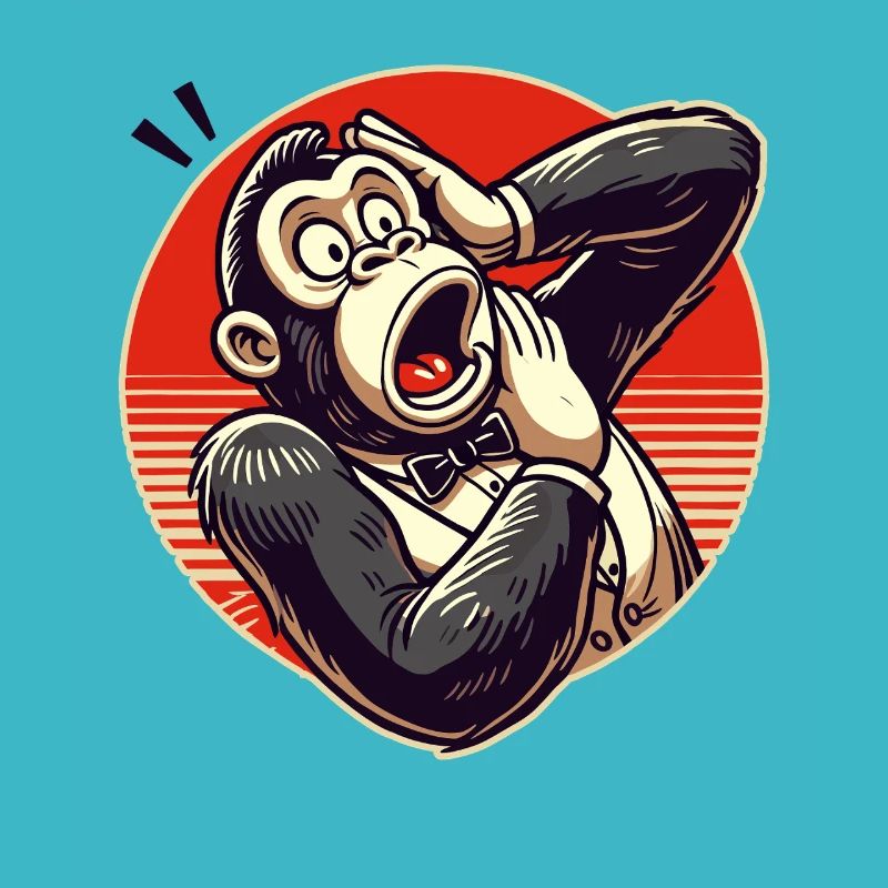 Surpris Retro Gentleman Gorilla