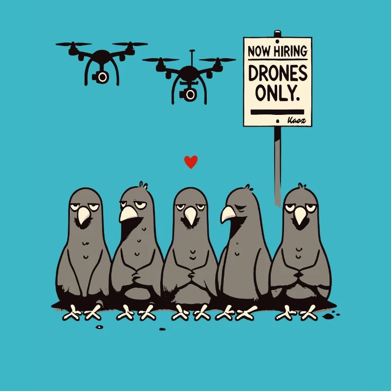 Pigeons unemployed – drones take over
