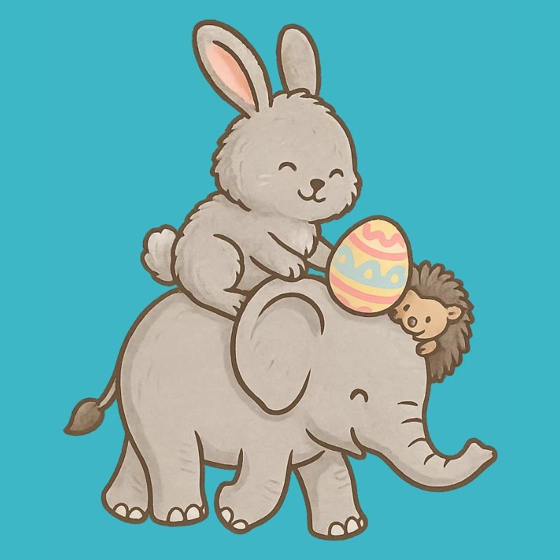 Hase reitet Elefant – Süßes Tierfreundschaft