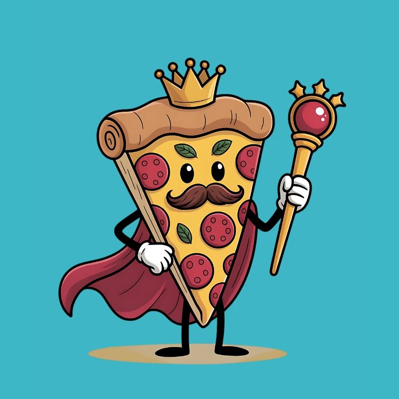 Witziges Pizza Cartoon Pizzastück Design