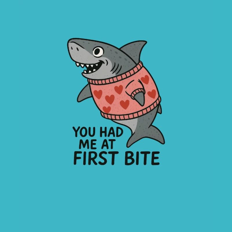 Requin qui rit avec pull en forme de cœur – Vous m’avez eu à