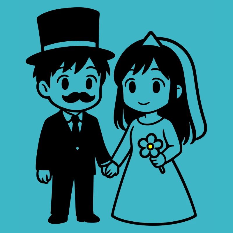 Couple de mariés Anime