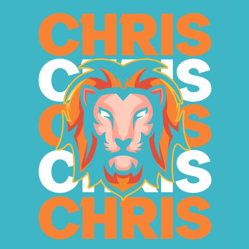 Lion's head with powerful lettering