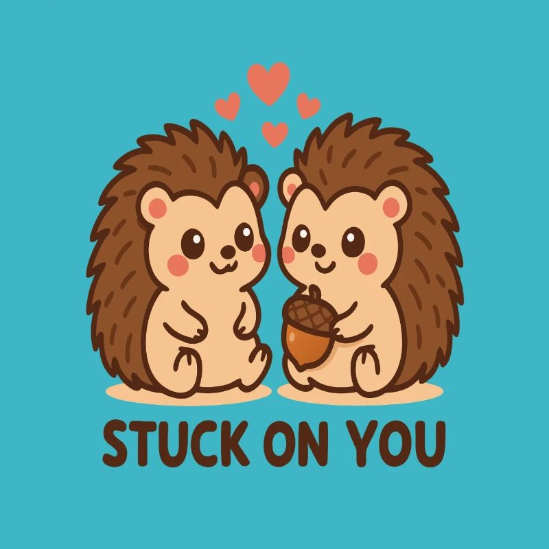 Cuddly hedgehogs in love