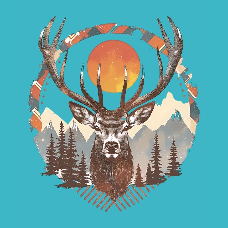 Cerfs sous le soleil dans la forêt