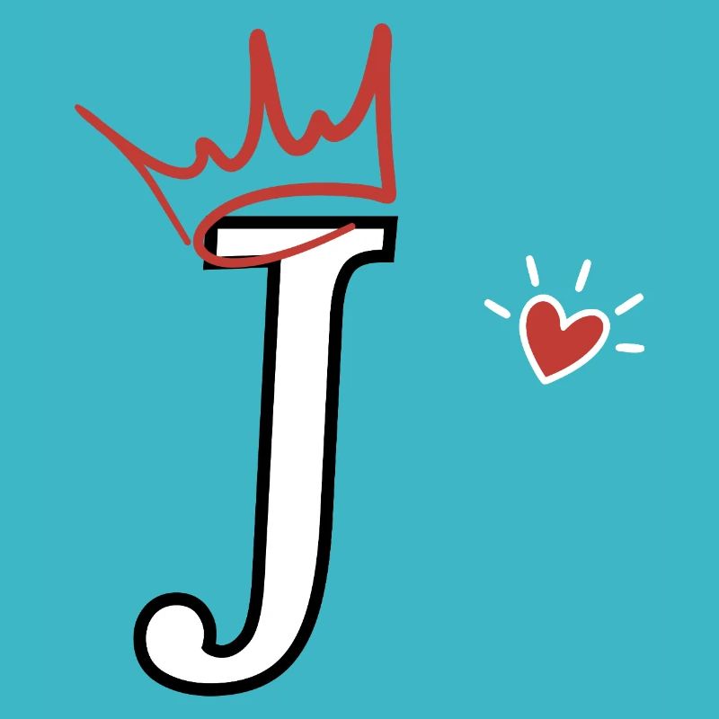 Buchstabe j Kronenherz