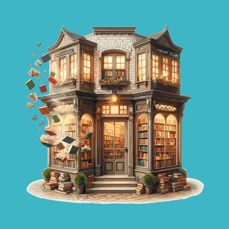 Historic bookstore in the lantern light