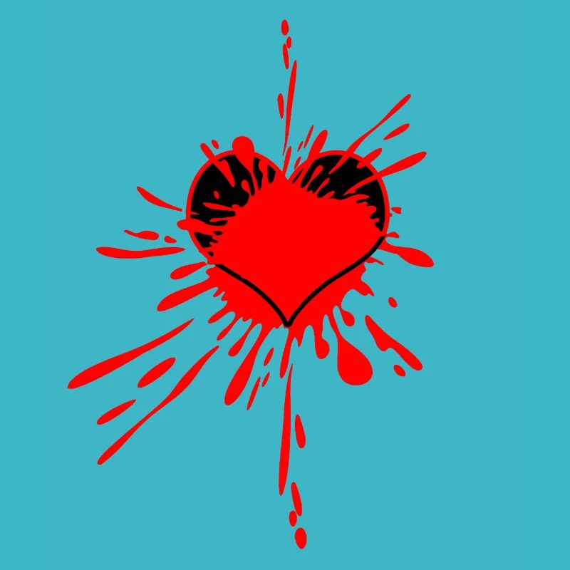 Rotes Herz-Splatterkunst