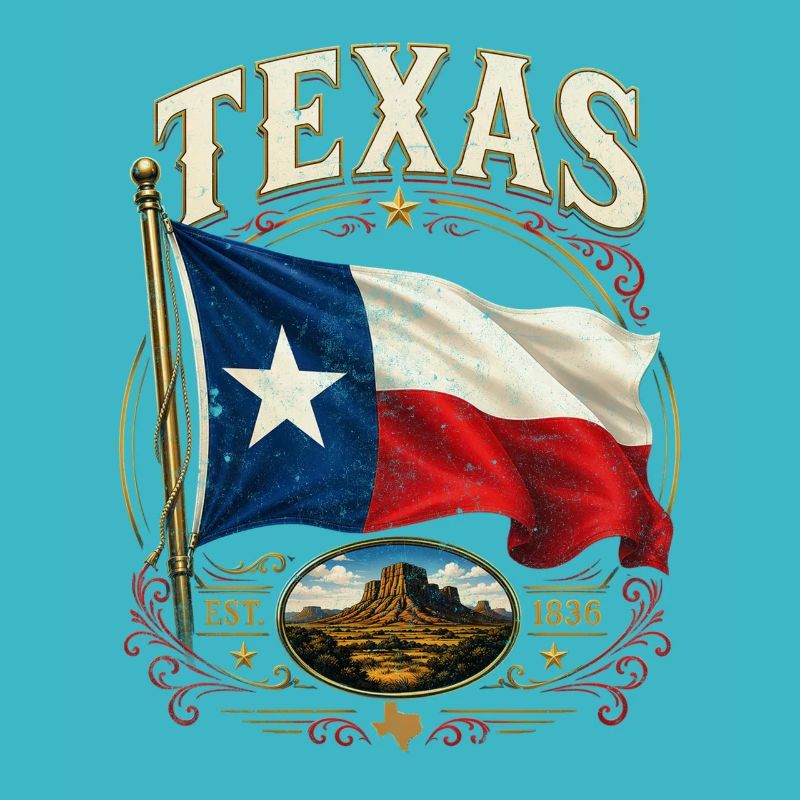 Texas Vintage Flag Emblem