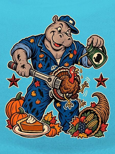 Thanksgiving Nilpferd-Mechaniker mit