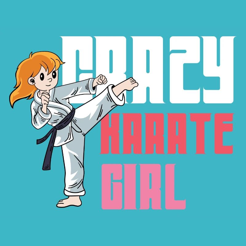 Verrücktes Karate Mädchen Kampfkunststudent Gesche