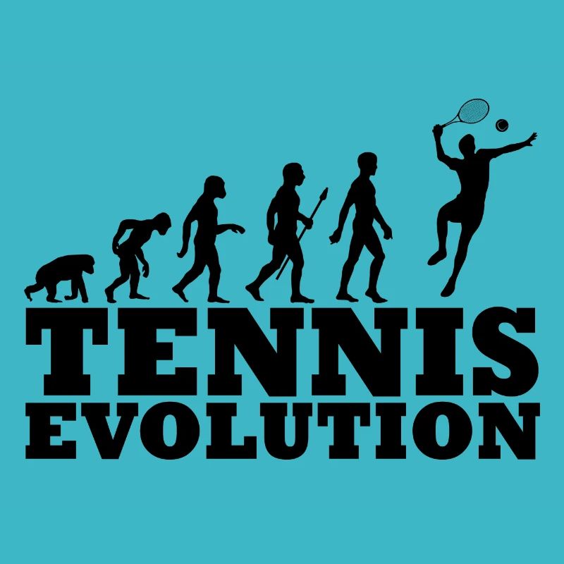 Tennis Evolution Illustration Gift Idea black