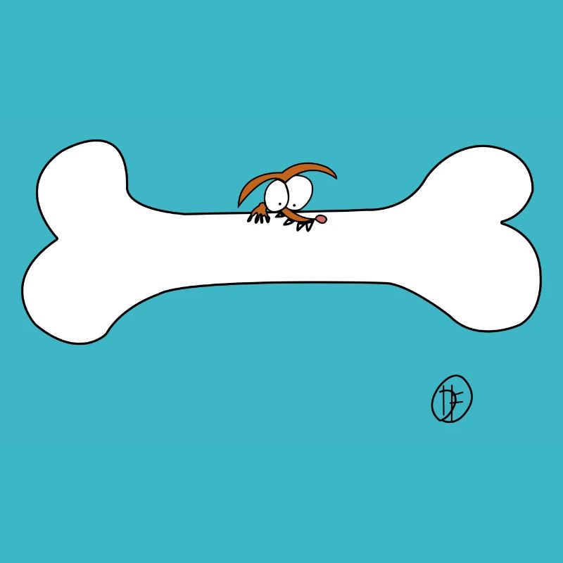 Hund mit Knochen