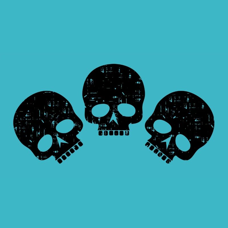 Three skulls | distressed skulls