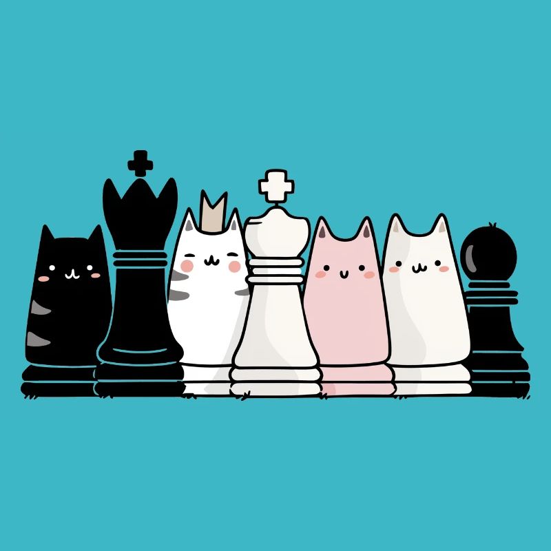 Schachfiguren in katzenform