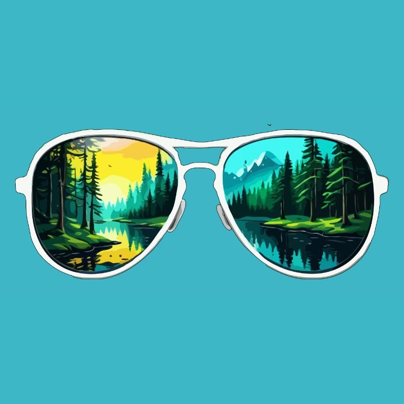 Sunglasses / Reflection / Forest / Reflection