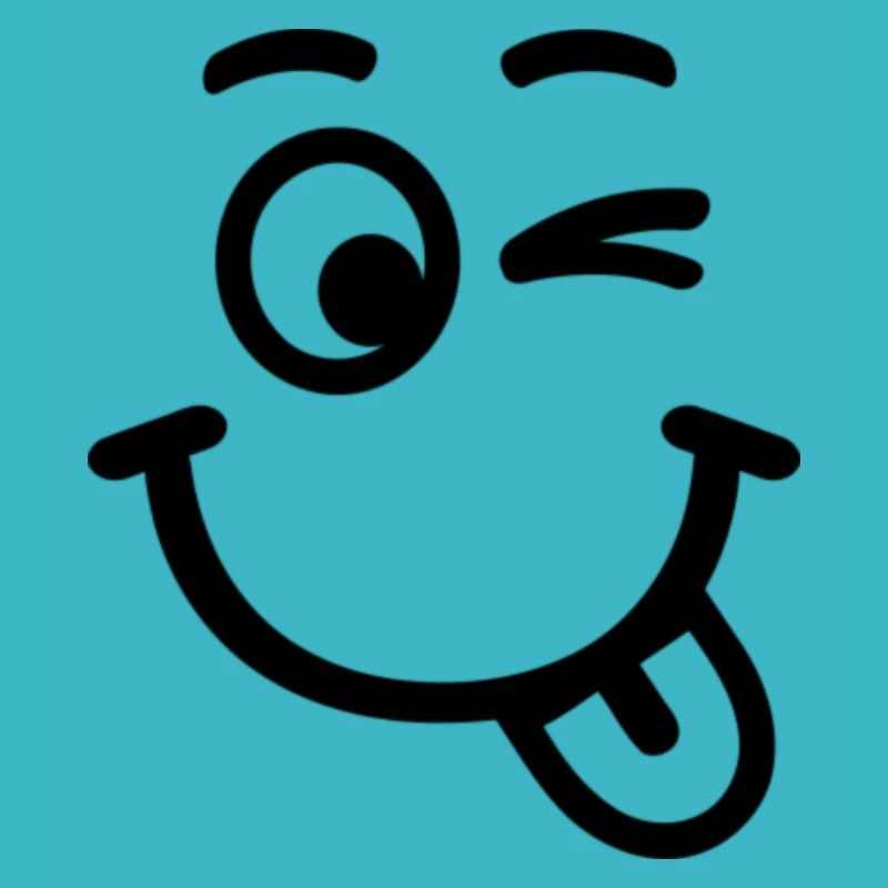 smiley laugh wink face