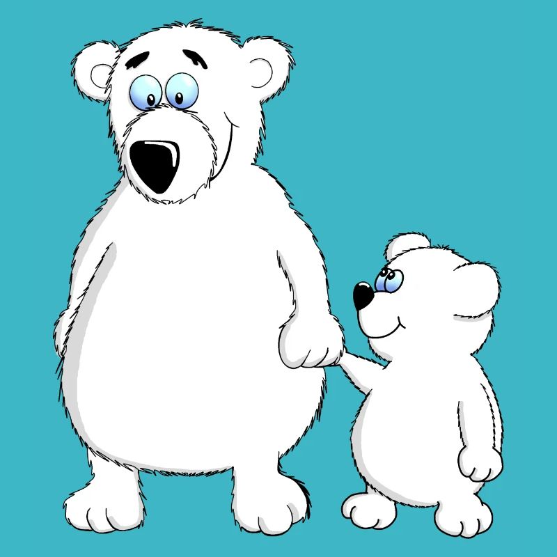 Drolliger Baby Bär mit Papa oder Mama