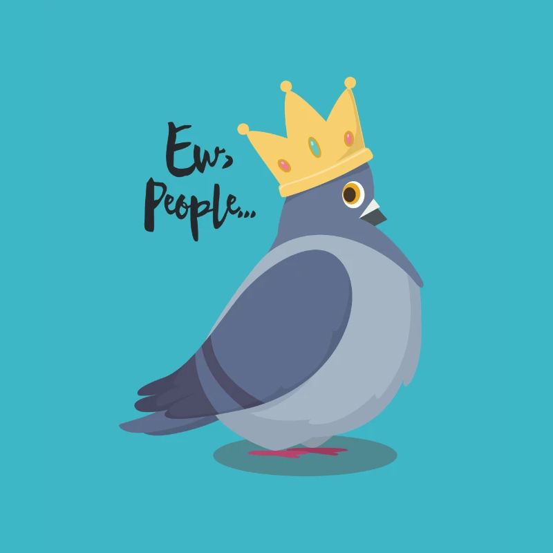 Freche Taube mit Spruch "Ew, People..." Bird Nerd