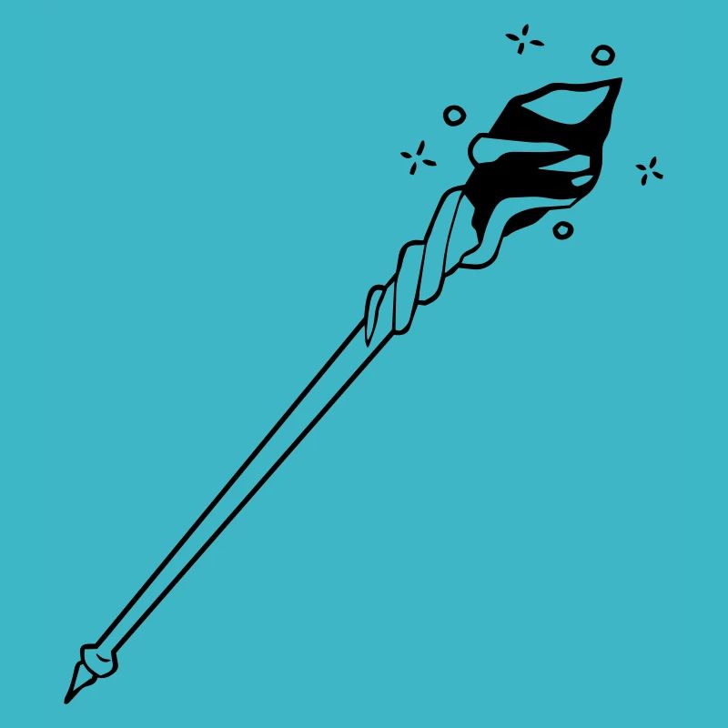 Wizards wand with gem