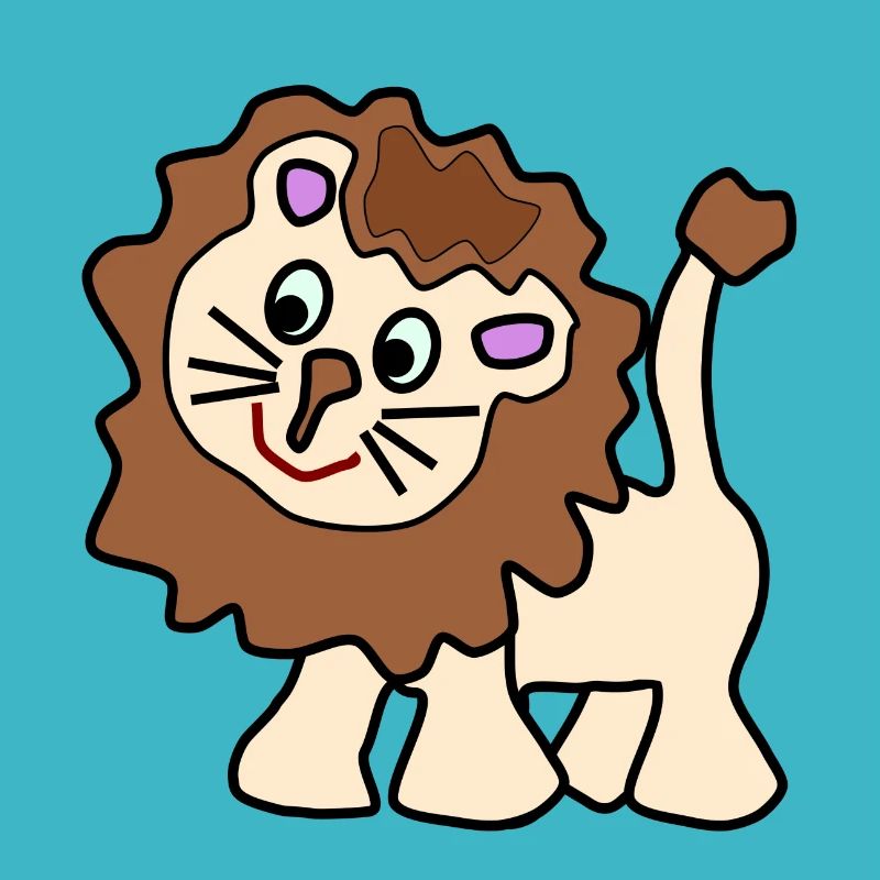 Cute funny brown lion